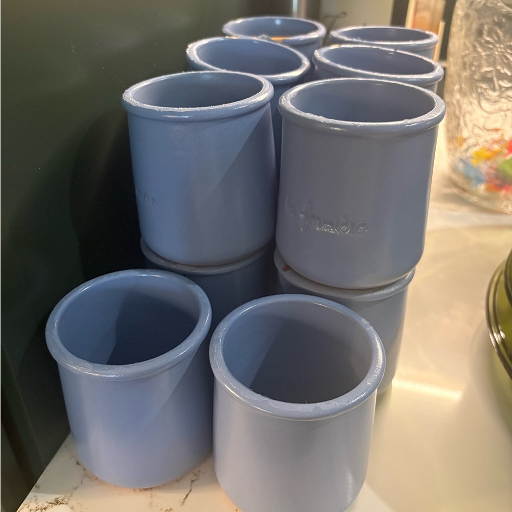 Set of 14 - La Fermiere glazed terra cotta mini pots
